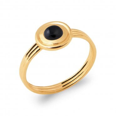 Black Agate Stone Ring