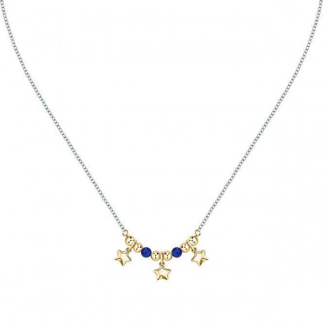 Morellato Blue Agate Bead And Star Necklace