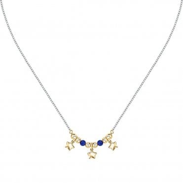 Blue Agate Bead And Star Necklace