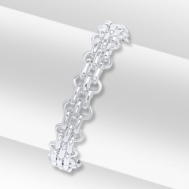 PURE Silver Brick Link Silver Bracelet