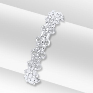 Brick Link Silver Bracelet