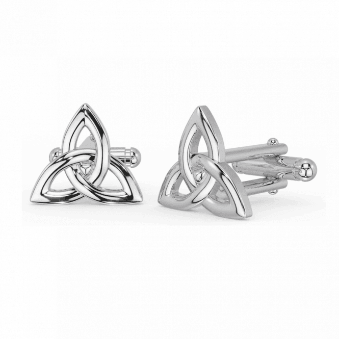 PURE Silver Celtic Trinity Knot Gents Cufflinks Silver Plated