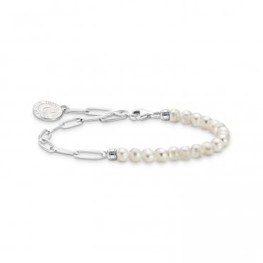 Charmista Silver Pearl Bracelet