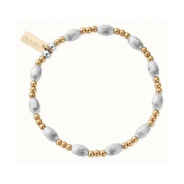 Chlobo Two Tone Corrugated Oval Bracelet