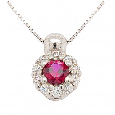 Cluster Ruby Stone Pendant