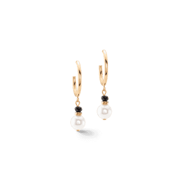 Coeur de Lion Black Pearl Hoop Earrings