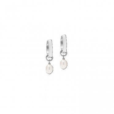 Cosmic Pearl Hoop Earrings
