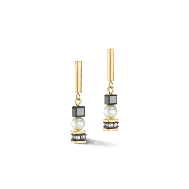 Coeur de Lion | Drop Pearl Black Earrings