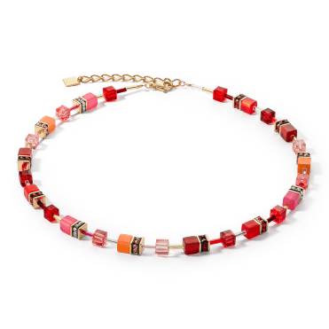 Coeur de Lion Red Orange Cube Necklace