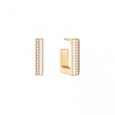 White Square Hoop Earrings