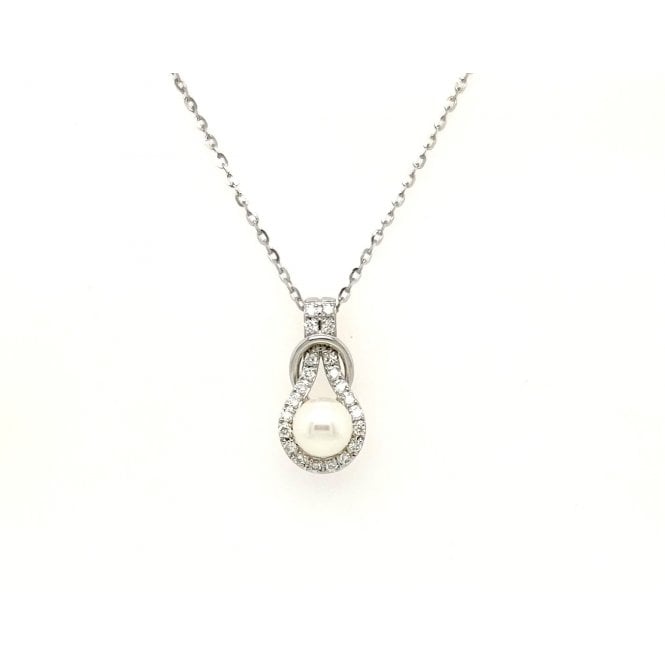 Gerry Browne Gold Cultured Pearl & Diamond Pendant