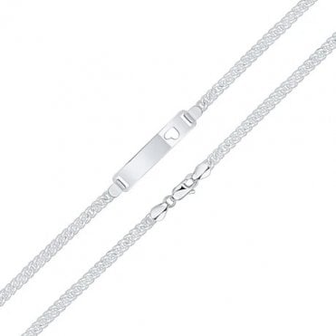 Curb ID Heart Bracelet