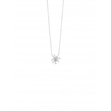 Cz Sunburst Flower Pendant
