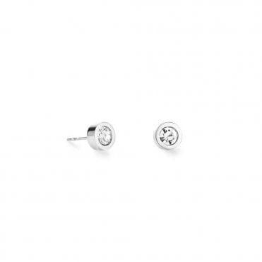 Earrings Crystal & stainless steel silver crystal