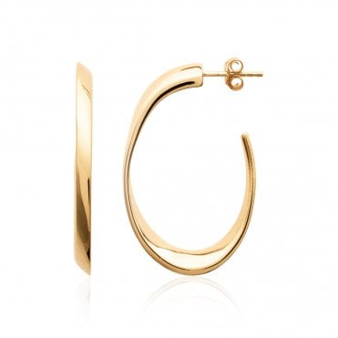 Elongated Oval Hoop Earrings