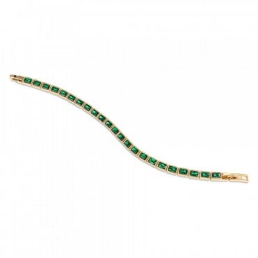 Emerald Colour Square Stone Bracelet