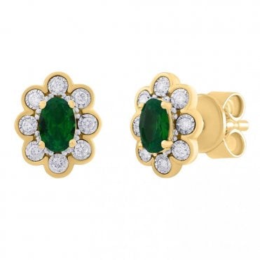 Emerald & Diamond Earrings