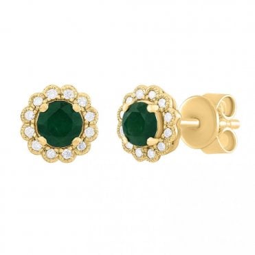 Emerald & Diamond Earrings