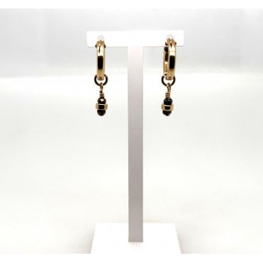 Gemstone Huggie Hoop Earrings