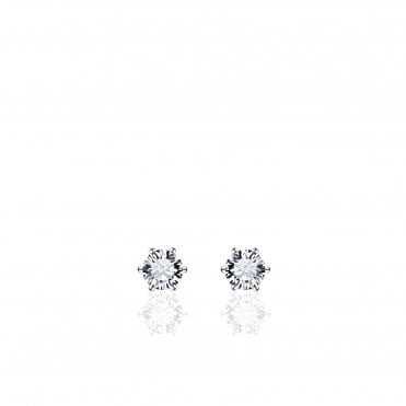 Gisser Silver Solitaire Earring