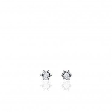 Gisser Silver Solitaire Stud Earring