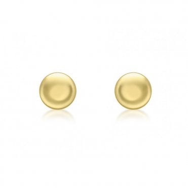 Gold 9ct Button Stud Earring