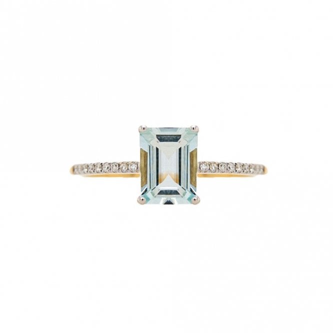 Gerry Browne Gold Gold Aquamarine & Diamond Ring