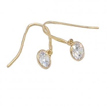 Gold Clear Stone Drop Earring