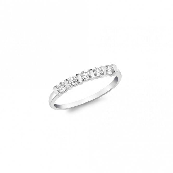 Gerry Browne Gold Gold Collection - 9ct White Gold Five Stone Bar Setting Ring