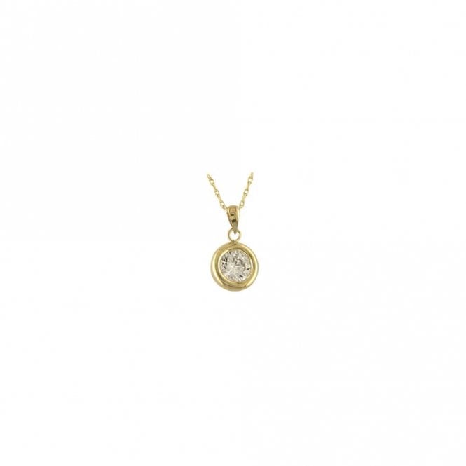 Gerry Browne Gold Gold Collection 9ct Yellow Gold 6mm Stone Set Ladies Pendant & 18