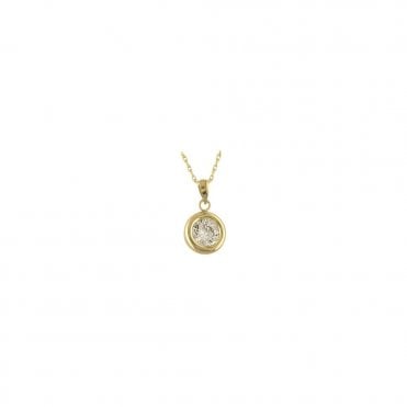 Gold Collection 9ct Yellow Gold 6mm Stone Set Ladies Pendant & 18" Chain - BEST SELLER