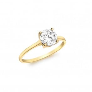 Gold Collection - 9ct Yellow Gold Solitaire Four Claw Commitment Promise Ring