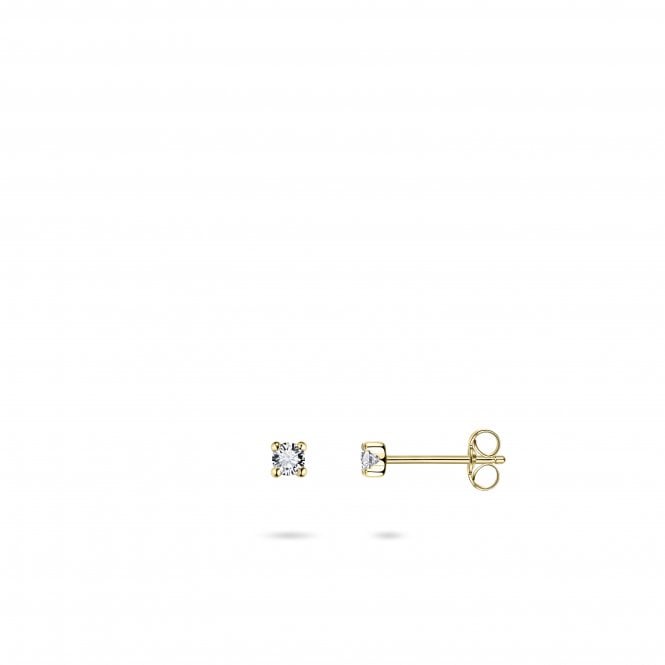 Gisser Gold Cz Stud Earrings