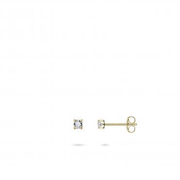 Gold Cz Stud Earrings
