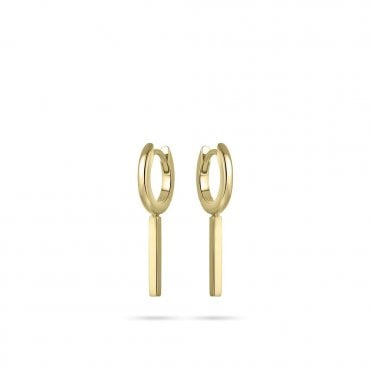 Gold Plated Hoop And Bar Earrings