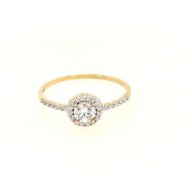 Gerry Browne Gold Gold Round Halo Promise Ring
