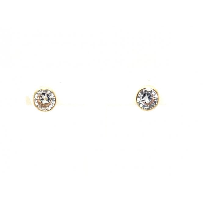 Gerry Browne Gold Gold Rubover Solitaire Earrings