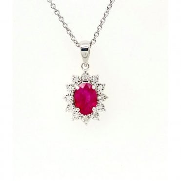 Gold Ruby & Diamond Pendant