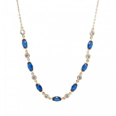Gold Sapphire Coloured Chain