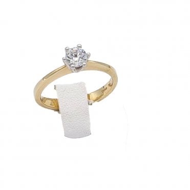Gold Solitaire Ring