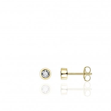 Gold Stud CZ Earring S