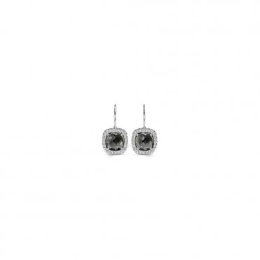 Grey Stone Set Earring