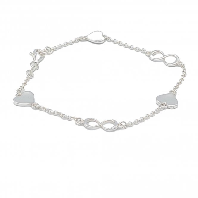 PURE Silver Heart Infinity Bracelet