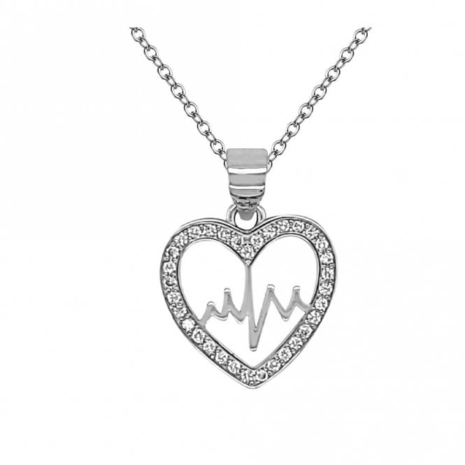 PURE Silver Heart Rate Love Pendant