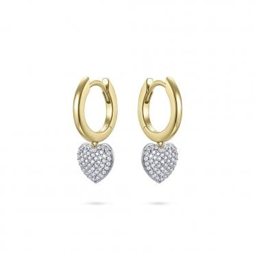 Hoop And Heart Charm Earrings