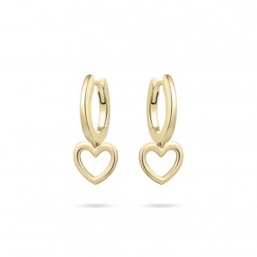 Hoop And Open Heart Charm