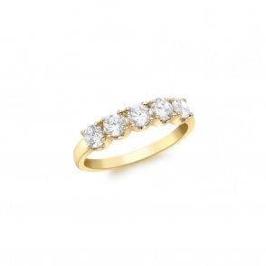 ibb 9ct yg 5 stone cz ring