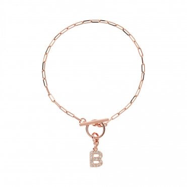 Initial T-Bar Paperlink Bracelet