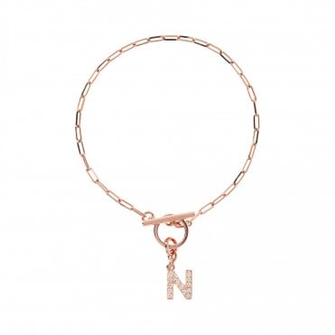 Initial T-Bar Paperlink Bracelet