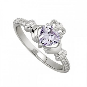 June Silver Claddagh Ring
